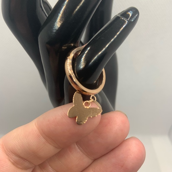 SET OF 3 BUTTERFLY CHARM BAND RINGS - Picture 3 of 8